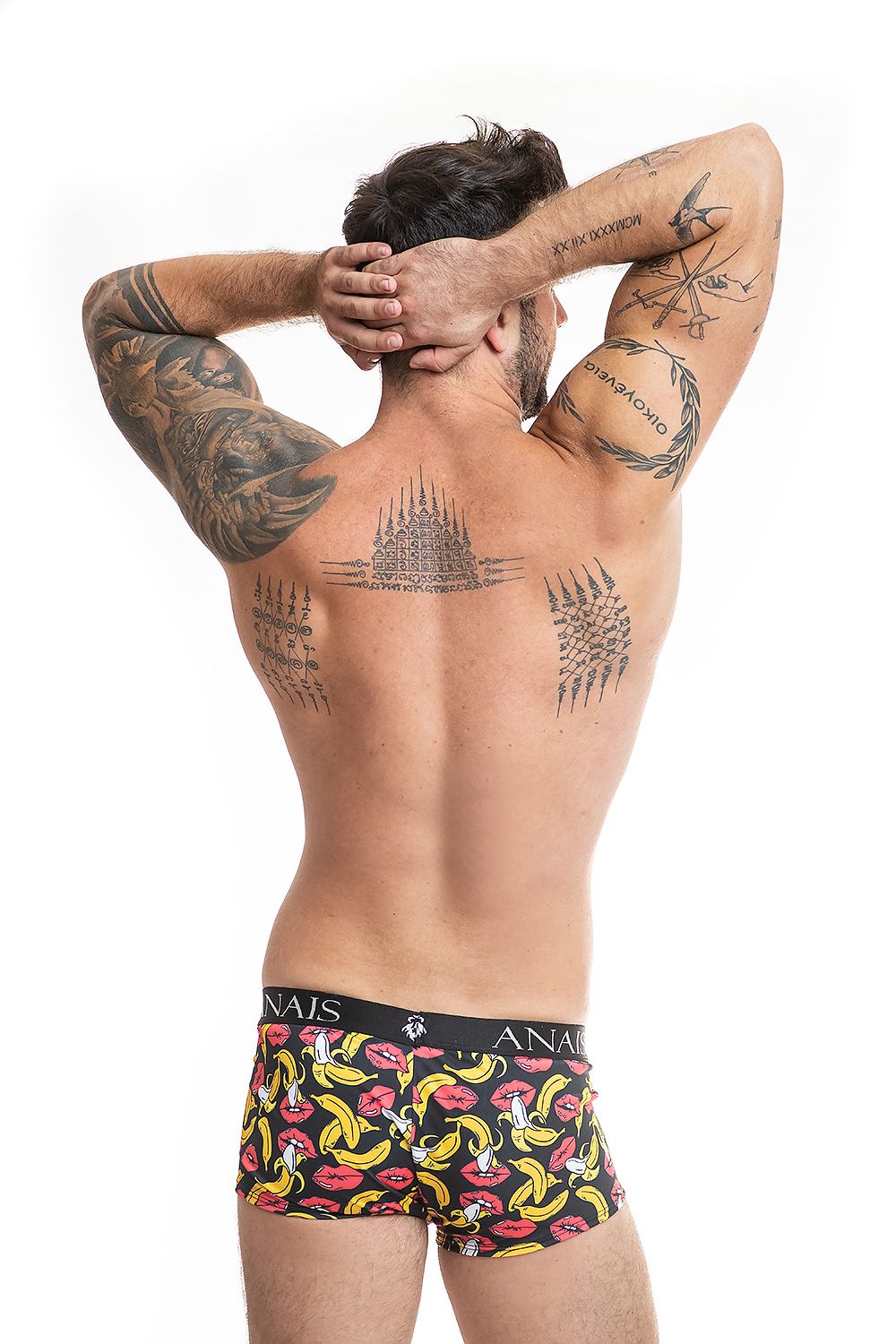 Stylish Men's Banana Boxer Shorts with Unique Banana and Mouth Pattern - High-Quality Comfort
