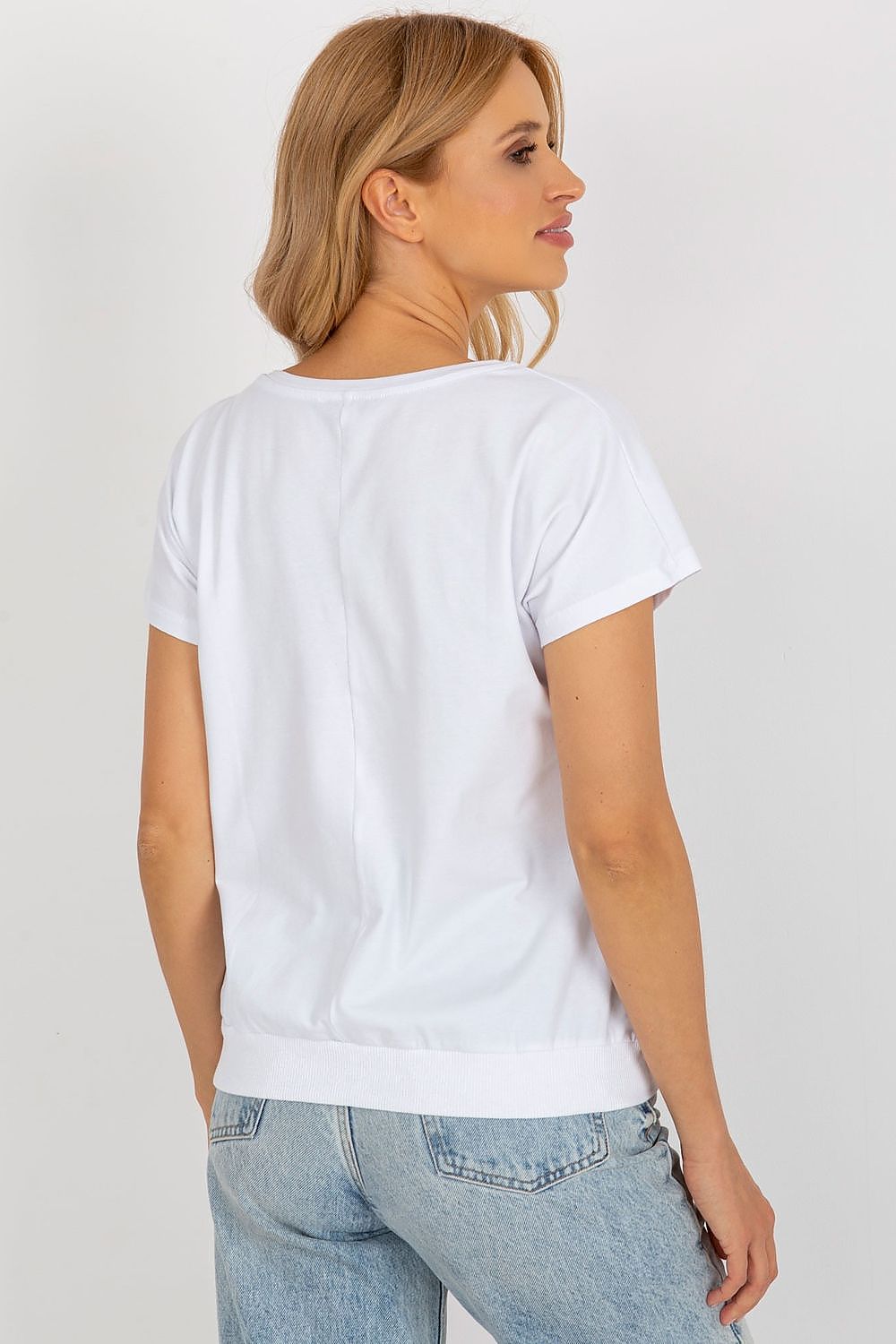 Elegant Rue Paris Cotton Blouse with Decorative Print and Short Sleeves - Available in Sizes S/M & L/XL