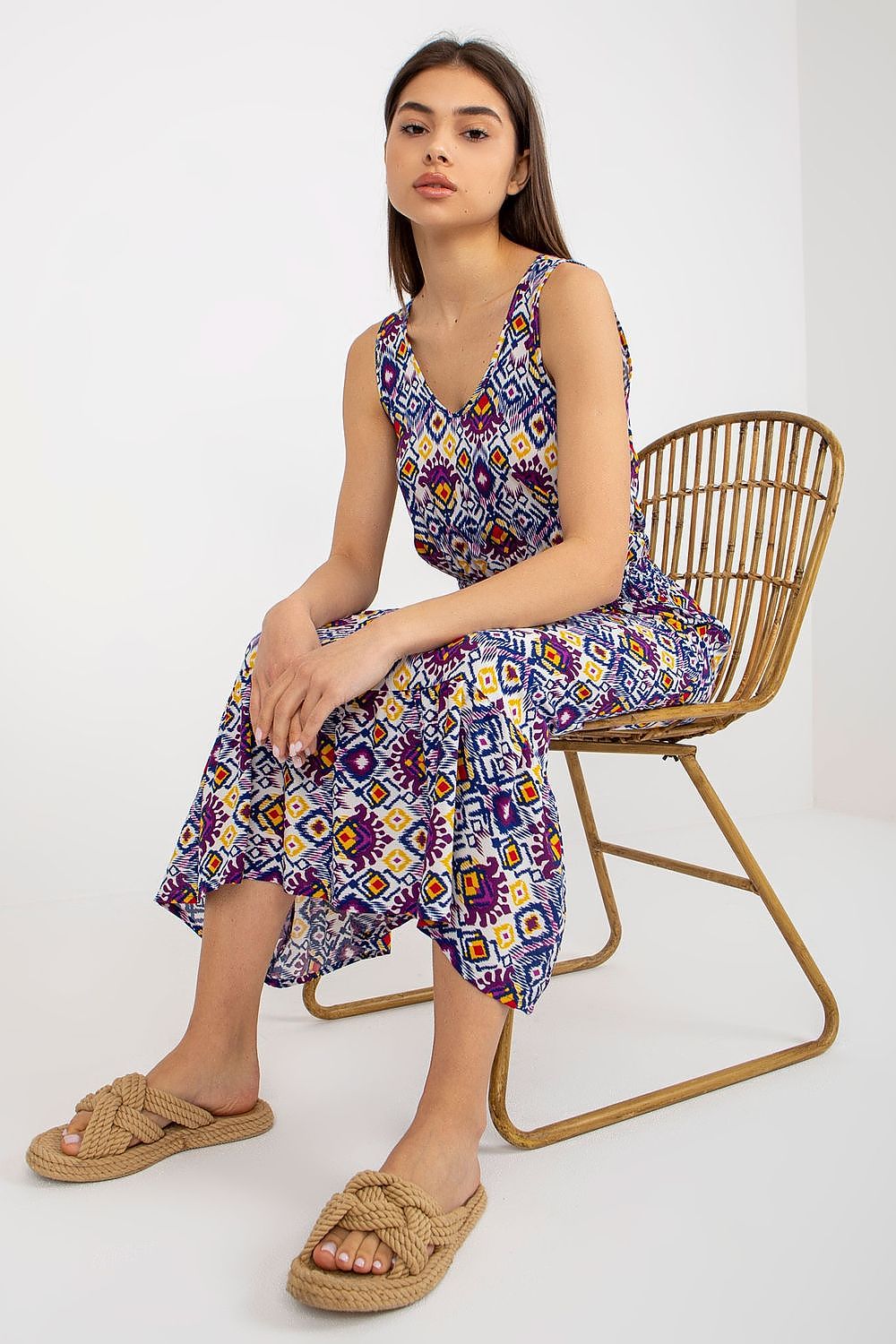 Elegant Long Summer Dress With Thick Straps And Heart Neckline By Fresh Made