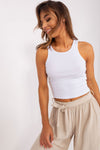 Och Bella Ribbed T-Shirt with Thick Straps and Round Neckline – Stylish Essential Top