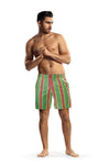 Lorin Men's Lined Swim Trunks - Soft Fabric, Elastic Waistband with Tie & Slip Pockets
