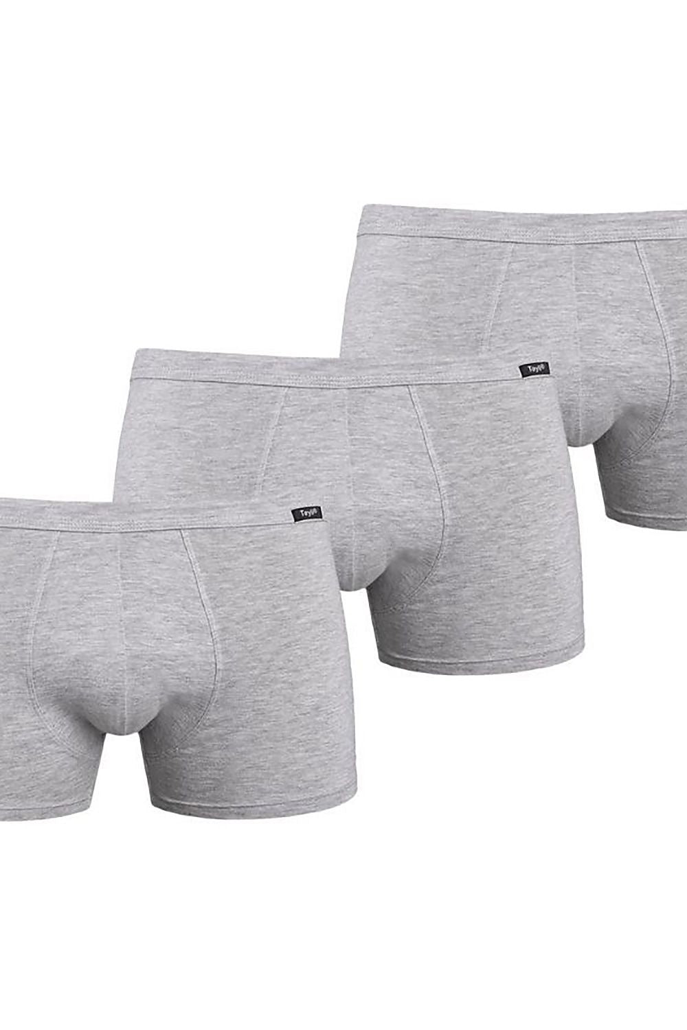 Luxury Teyli Men's Boxer Shorts Set - 3-Pack Grey Cotton and Spandex Comfort