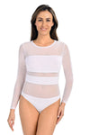 Teyli Luxe Mesh Bodysuit Shapewear with Transparent Design for Enhanced Silhouette - Sizes XS to XXL