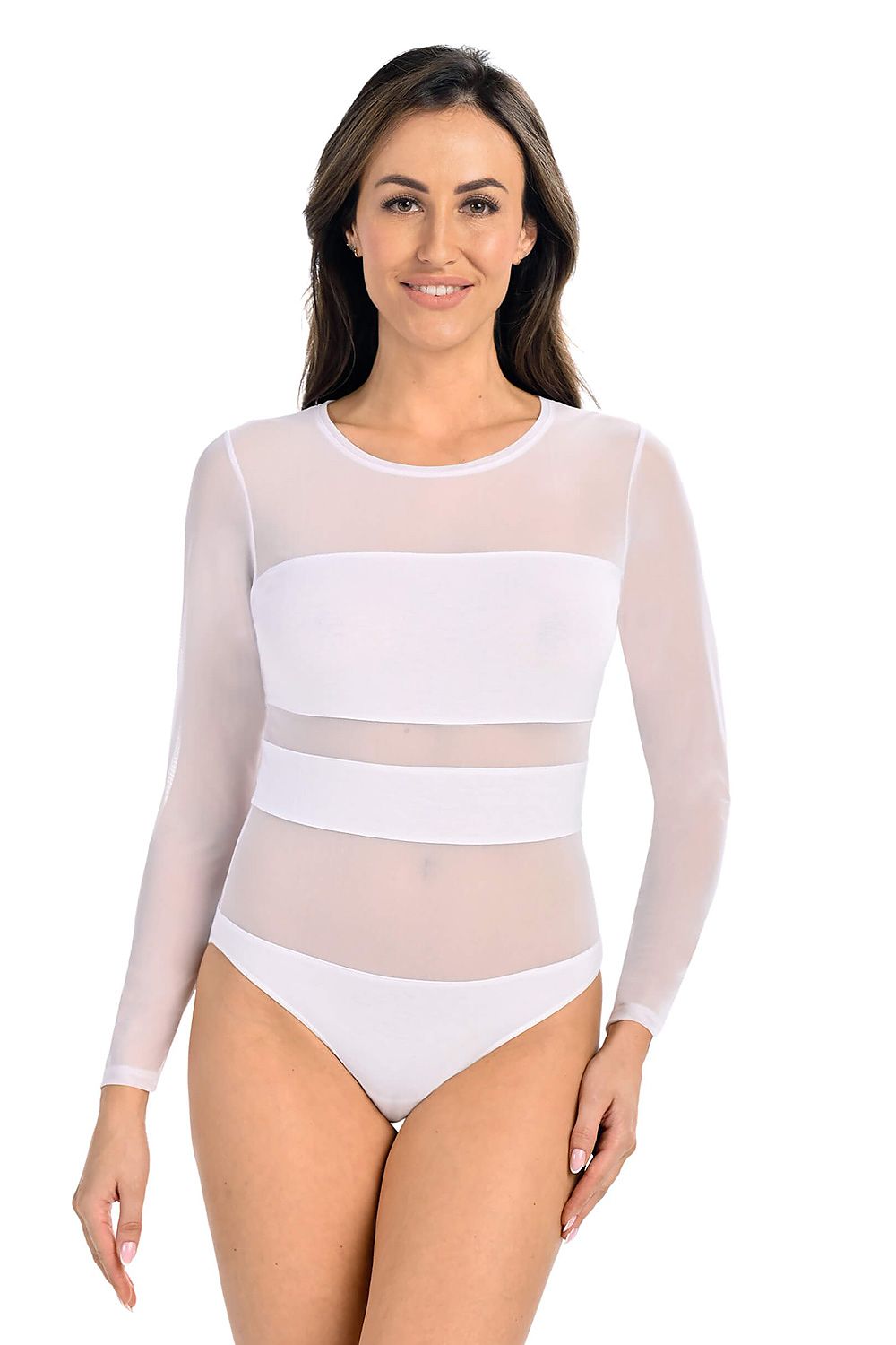 Teyli Luxe Mesh Bodysuit Shapewear with Transparent Design for Enhanced Silhouette - Sizes XS to XXL