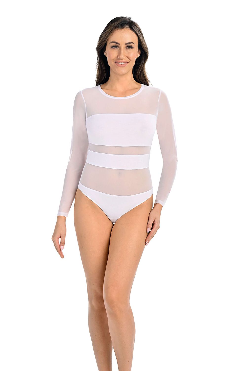 Teyli Luxe Mesh Bodysuit Shapewear with Transparent Design for Enhanced Silhouette - Sizes XS to XXL