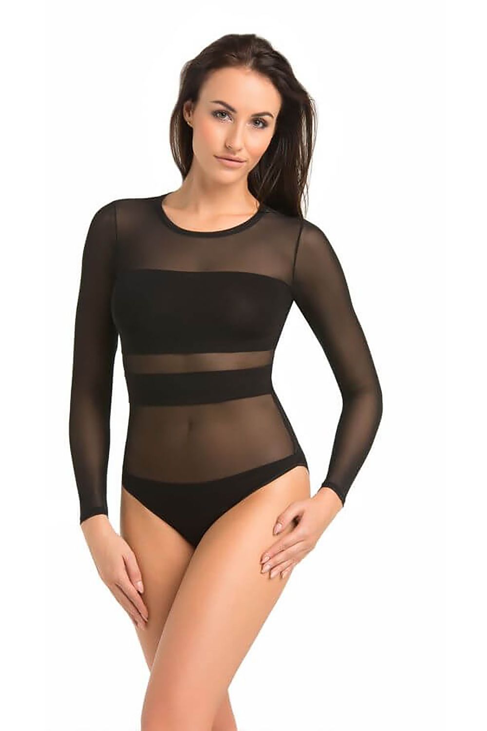 Teyli Luxe Mesh Bodysuit Shapewear with Transparent Design for Enhanced Silhouette - Sizes XS to XXL
