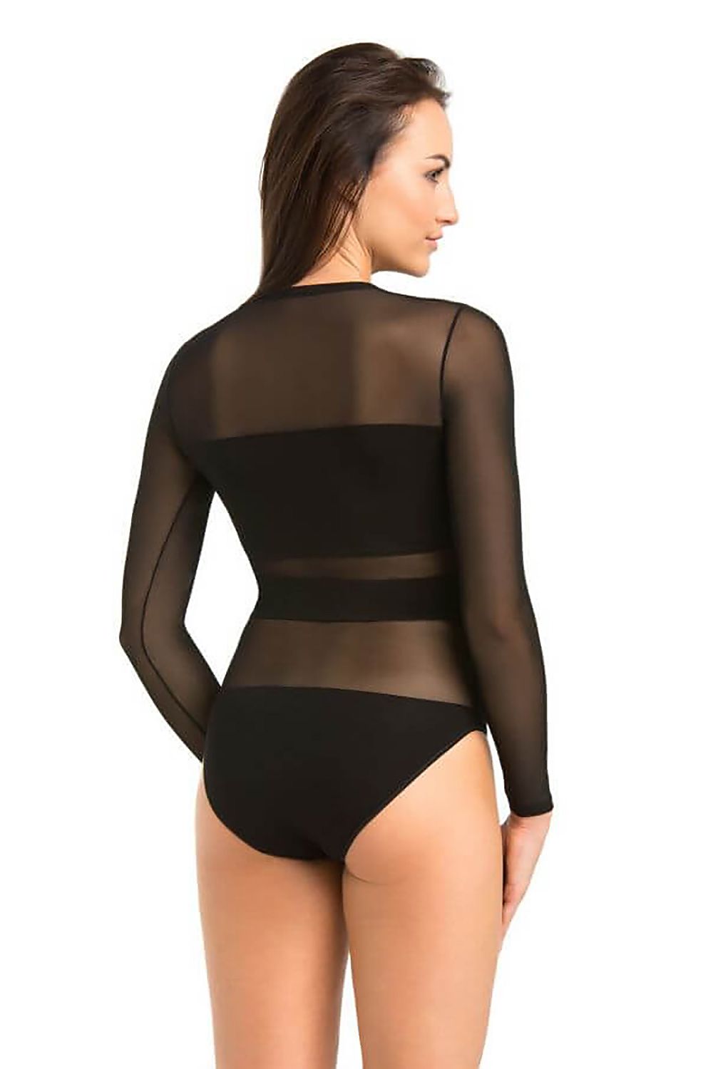 Teyli Luxe Mesh Bodysuit Shapewear with Transparent Design for Enhanced Silhouette - Sizes XS to XXL