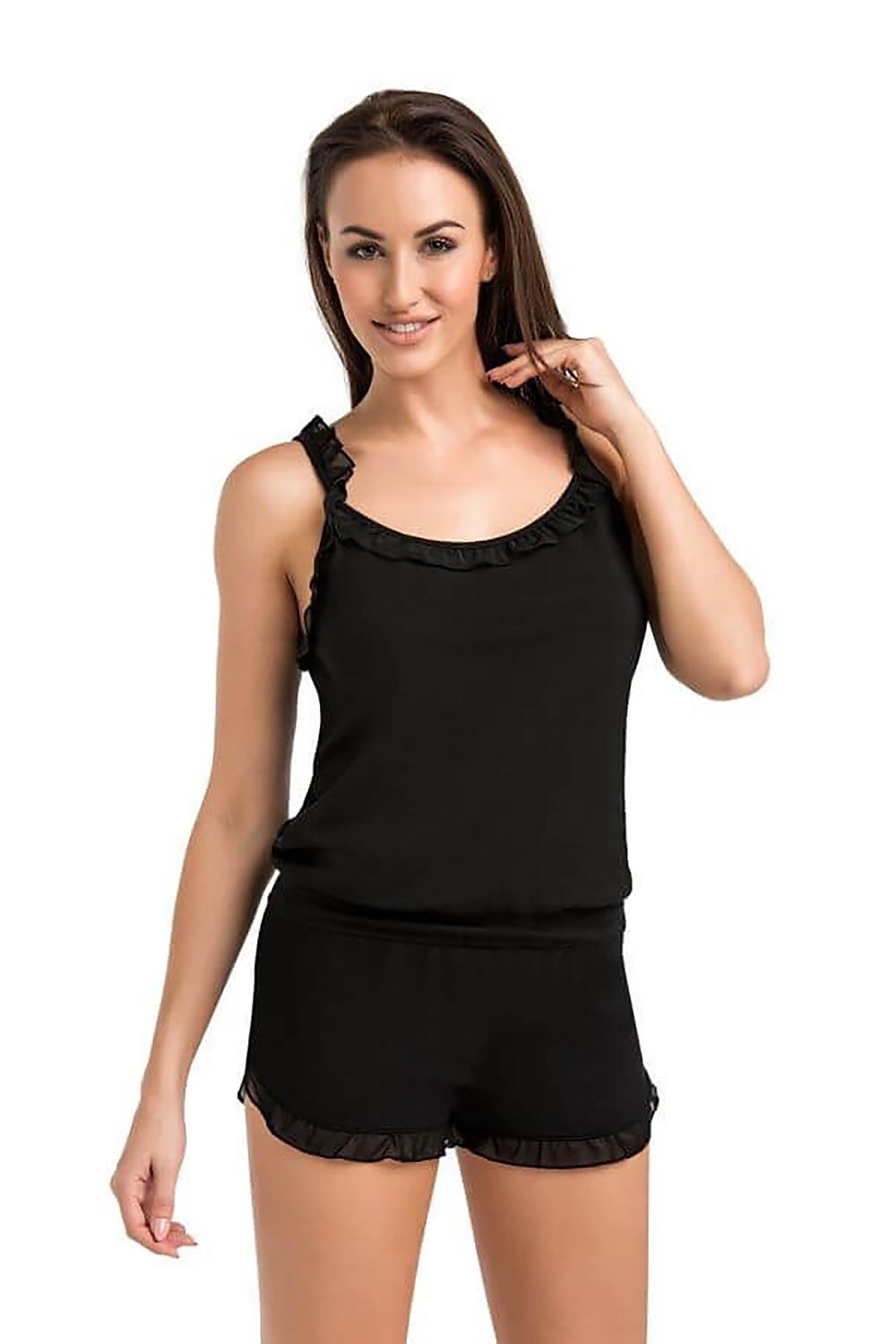 Teyli Women's Grey Frill Shorts - Soft Viscose, Comfortable Elastic Waistband, Perfect for Home & Leisure