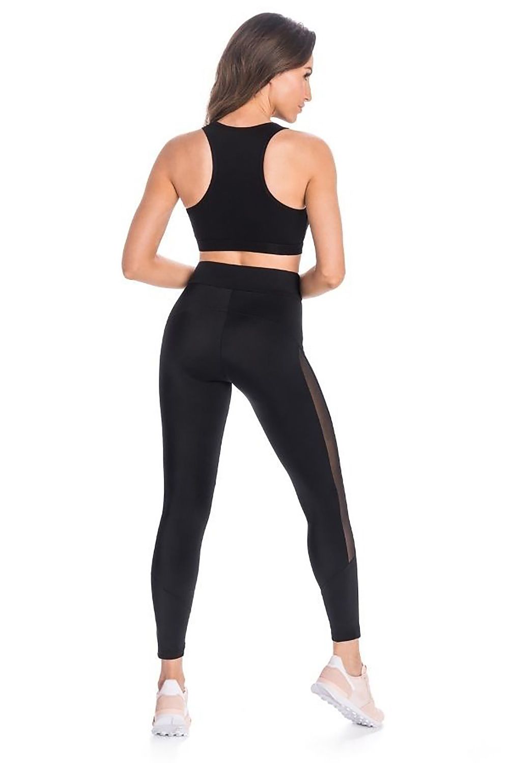 Luxury High-Waisted Black Leggings With Mesh Design for Women by Teyli - Sculpting & Compression Fit