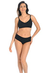 Teyli Women's Classic Black Cotton Panties with Lycra, Comfortable Fit and Moisture Absorption
