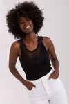 Ribbed Strapless T-Shirt with Lace Neckline by Och Bella - Elegant Cotton Spandex Blend