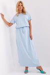 Elegant Summer Daydress with Waist Tie, Short Sleeves and Slip Pockets - 90% Cotton