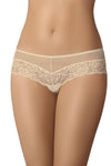 Luxury Teyli Brazilian Style Panties - Elegant Lace Details and Cotton Lining in Flesh Colour