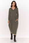 Chic Numinou Daydress - Casual Knee-Length Dress in Khaki, Sand & Black with Pockets