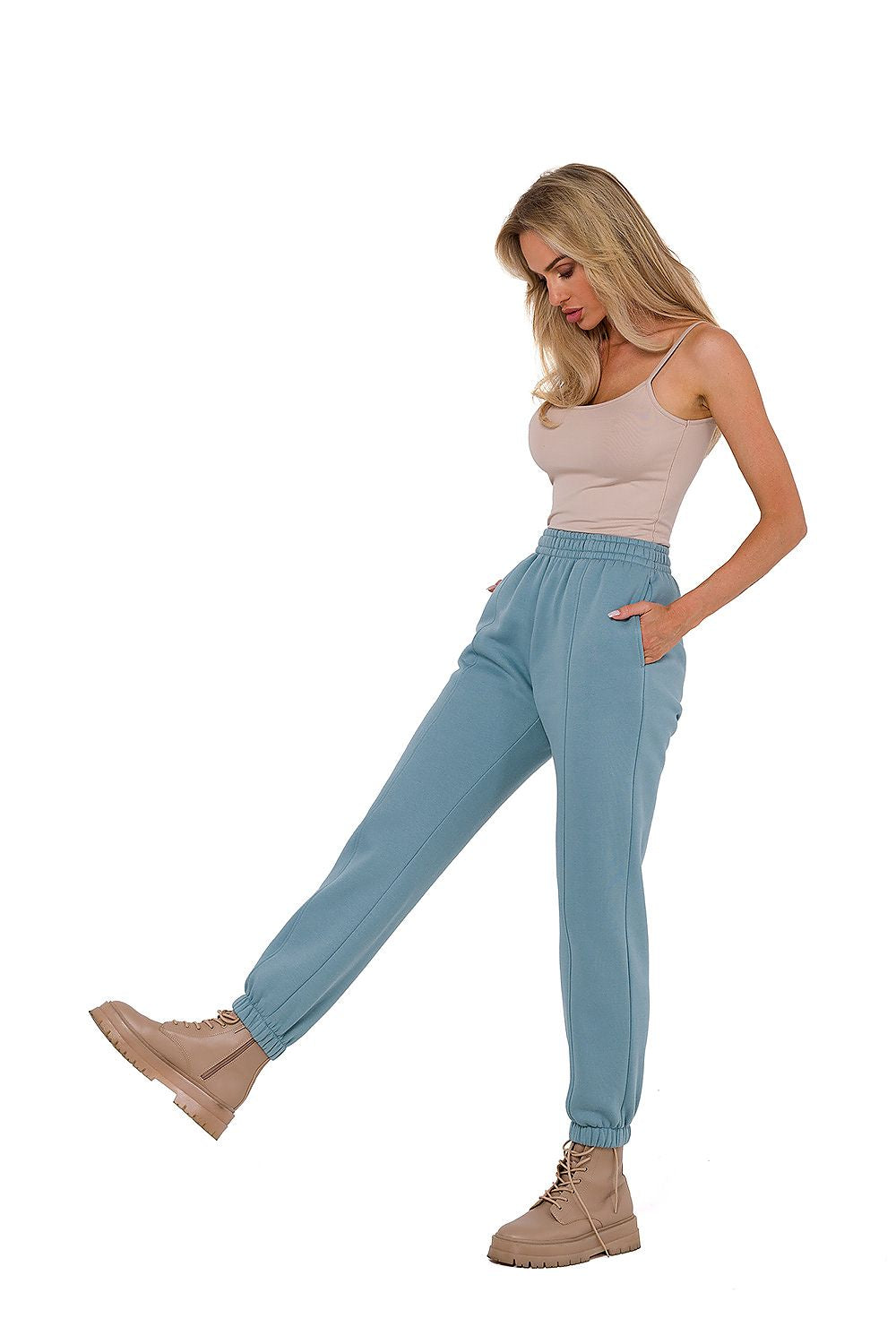 Moe Luxury Knitted Joggers Sweatpants with Elastic Waistband and Pocket | Made in Poland