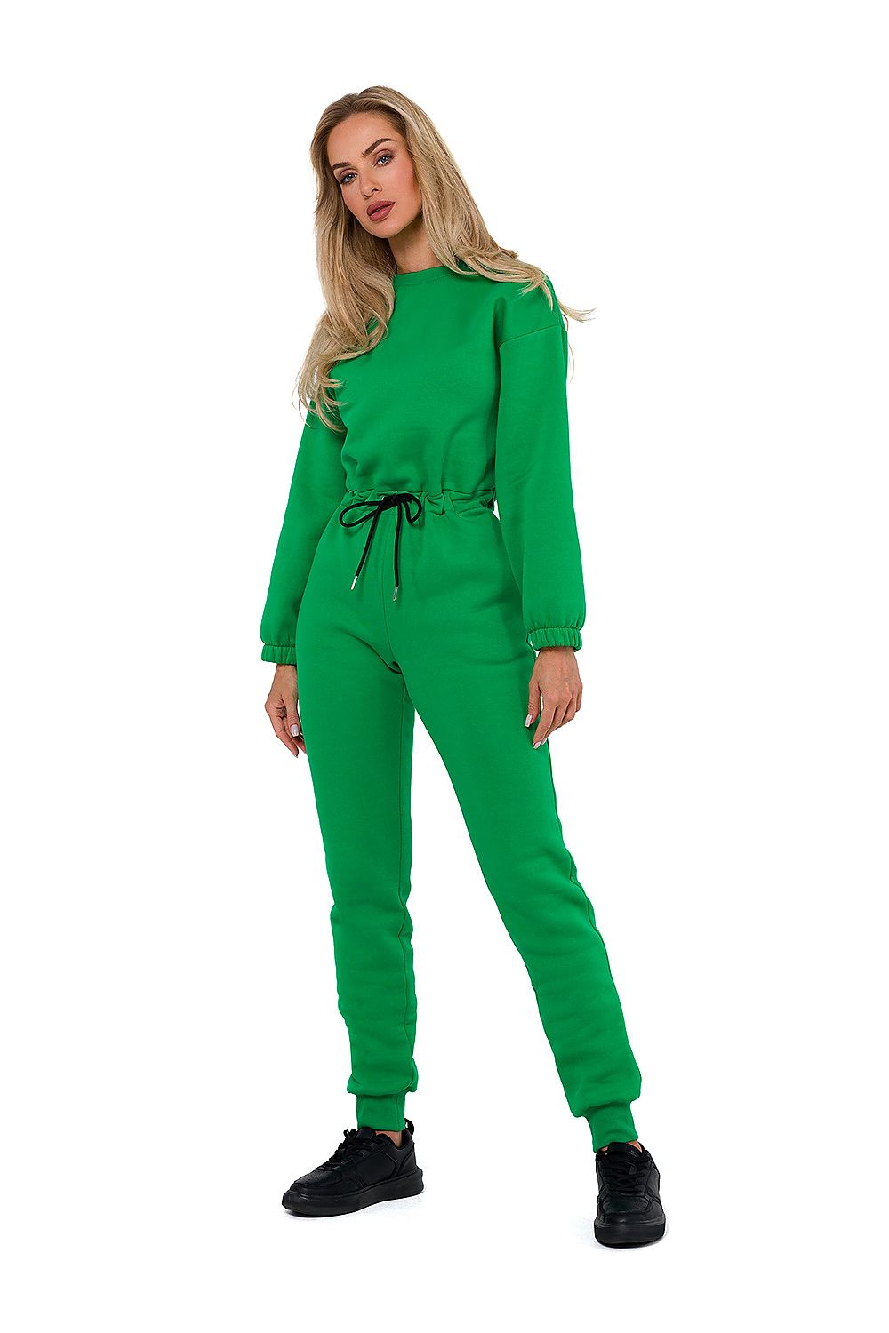 Luxury Women's Moe Suit with Long Sleeves, Waist Ties, and Side Pockets - Made in Poland