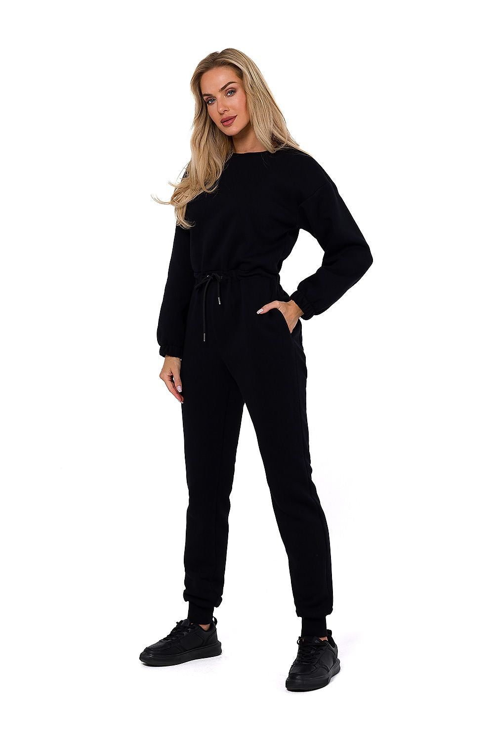 Luxury Women's Moe Suit with Long Sleeves, Waist Ties, and Side Pockets - Made in Poland