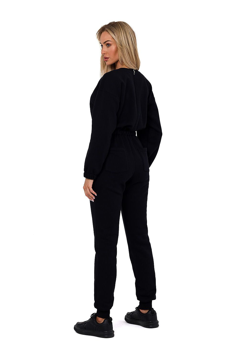 Luxury Women's Moe Suit with Long Sleeves, Waist Ties, and Side Pockets - Made in Poland
