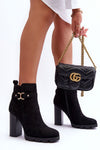 Elegant High Heel Eco-Suede Boots with Stiffened Heel Counter and Inner Zipper - Insulated Comfort
