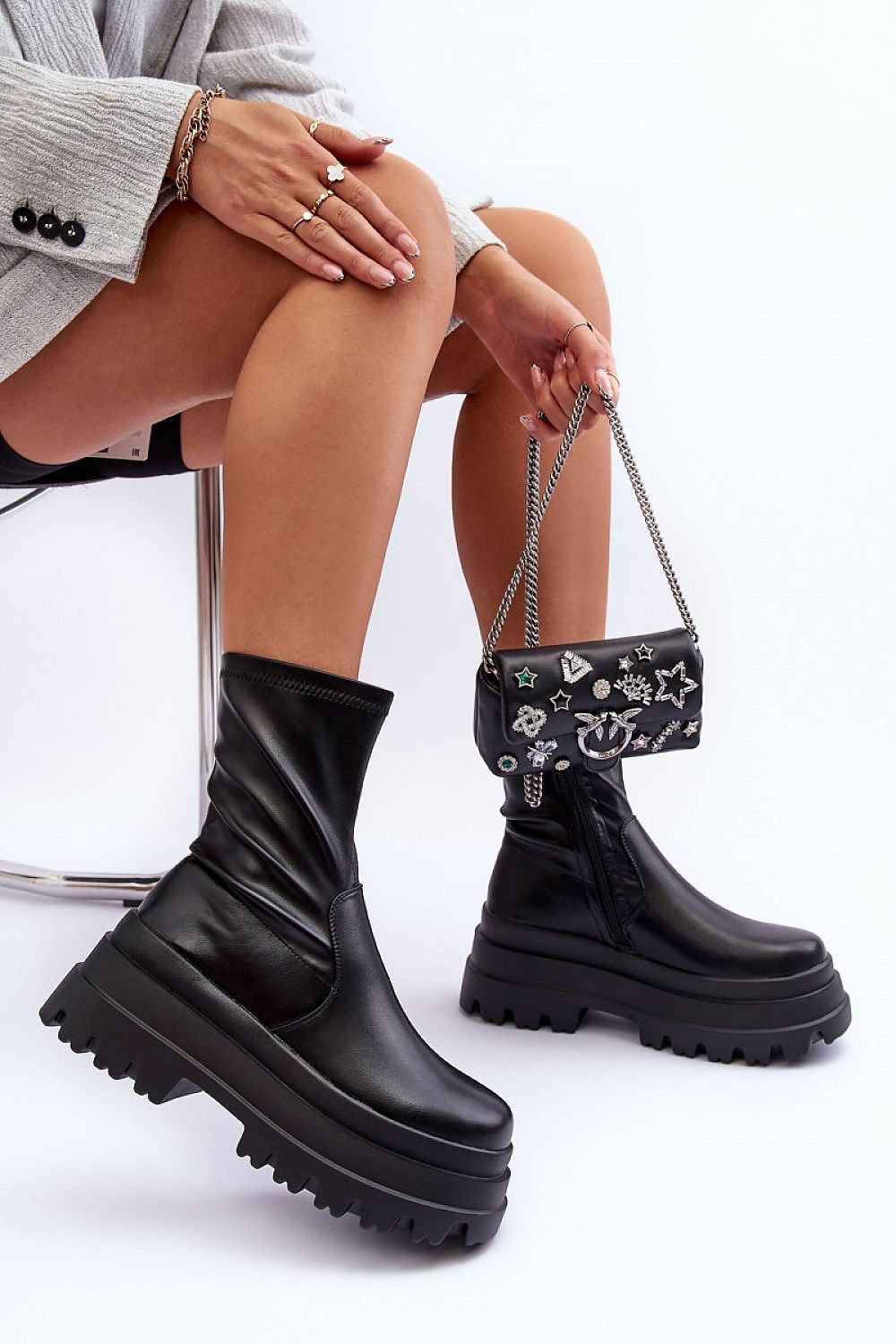 Elegant Eco Leather Women's Boots EU 36-41 | US 5.5-10.5 with Massive Platform & Zipper