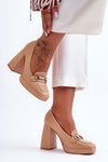 Step In Style Eco Leather Heeled Pumps with Decorative Strap – 10.5cm Block Heel