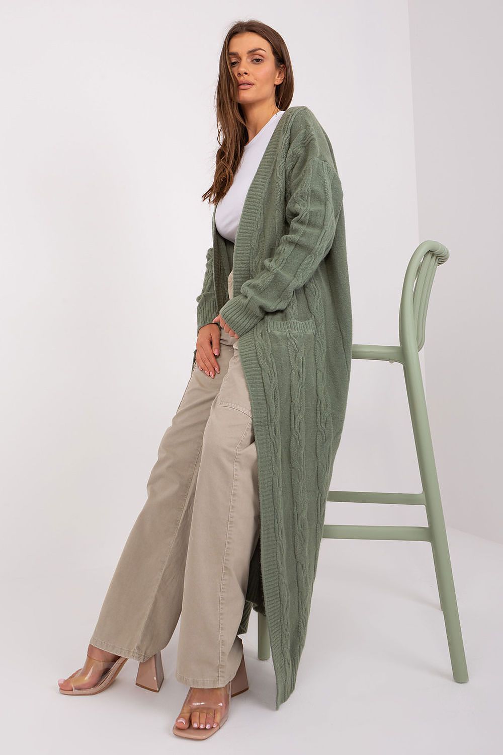 Luxury Ankle-Length Cardigan in Warm Acrylic Blend – Perfect for Everyday Wear