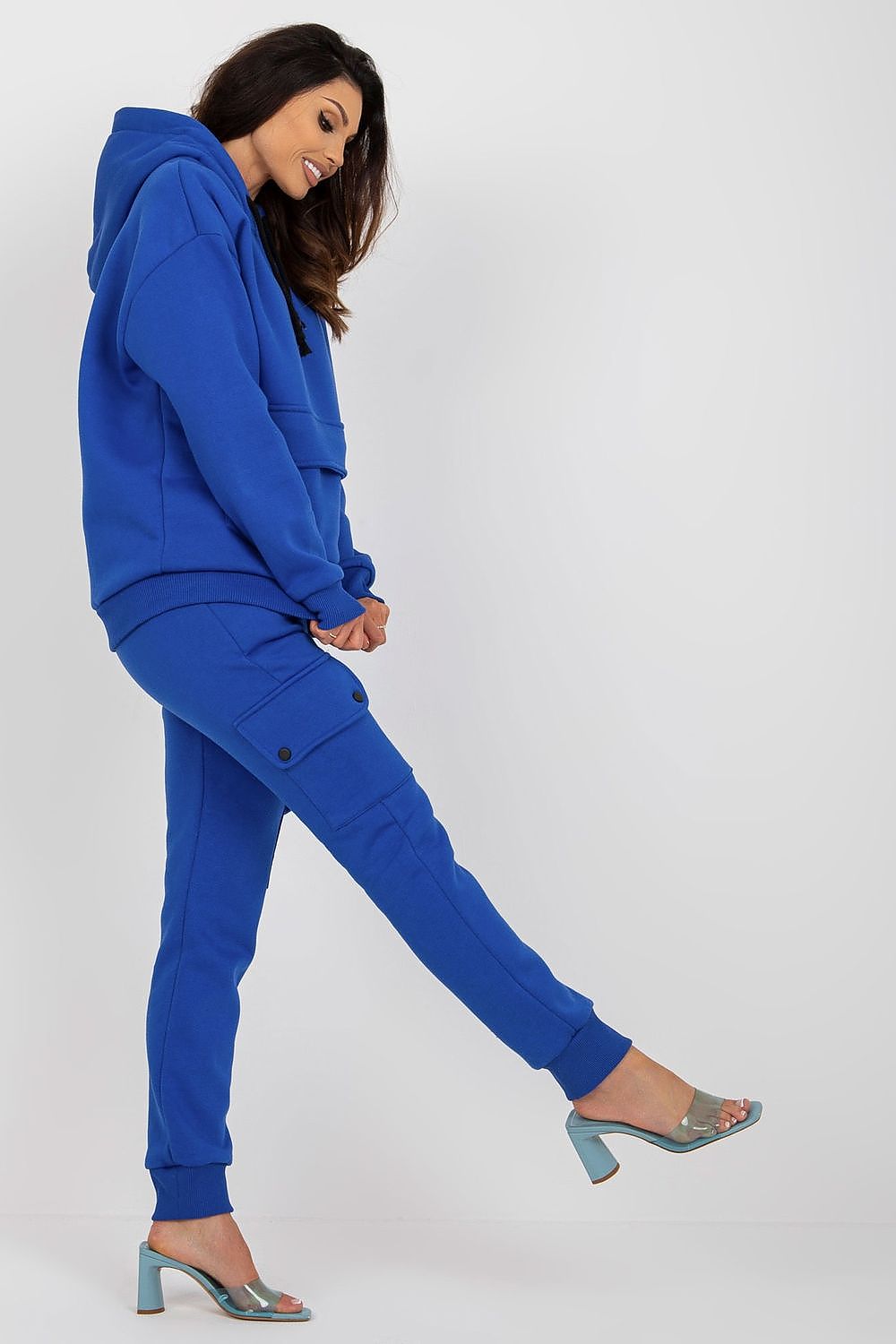 Luxury Casual Set: Hooded Sweatshirt & Cargo Pants in Cotton-Blend for Comfort & Style