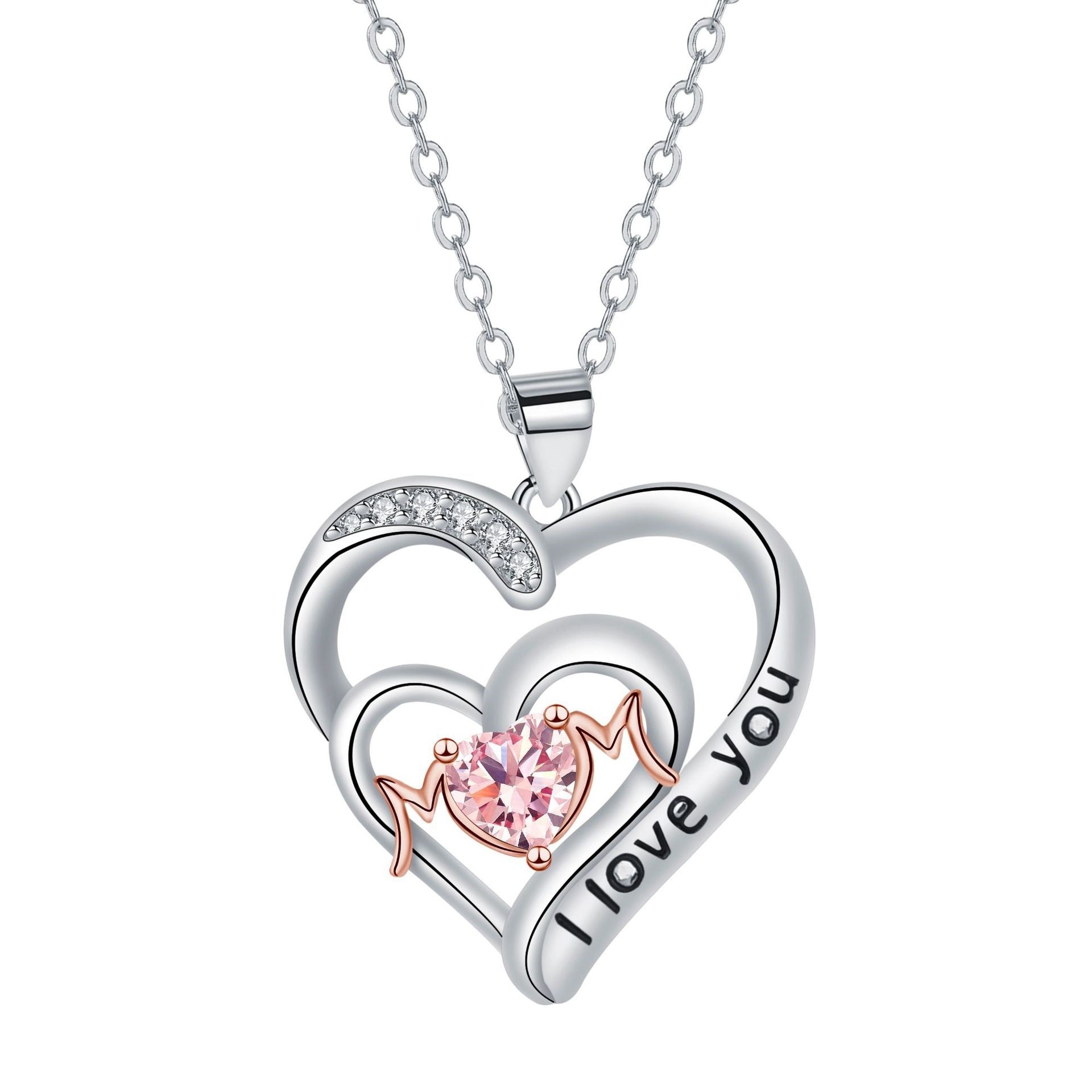 European And American Fashion New Mother's Day Gift Heart-shaped MOM Pendant Niche Necklace