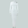 Women's OffshoulderLong-sleeve Figurehugging Pleated Maxi Dress