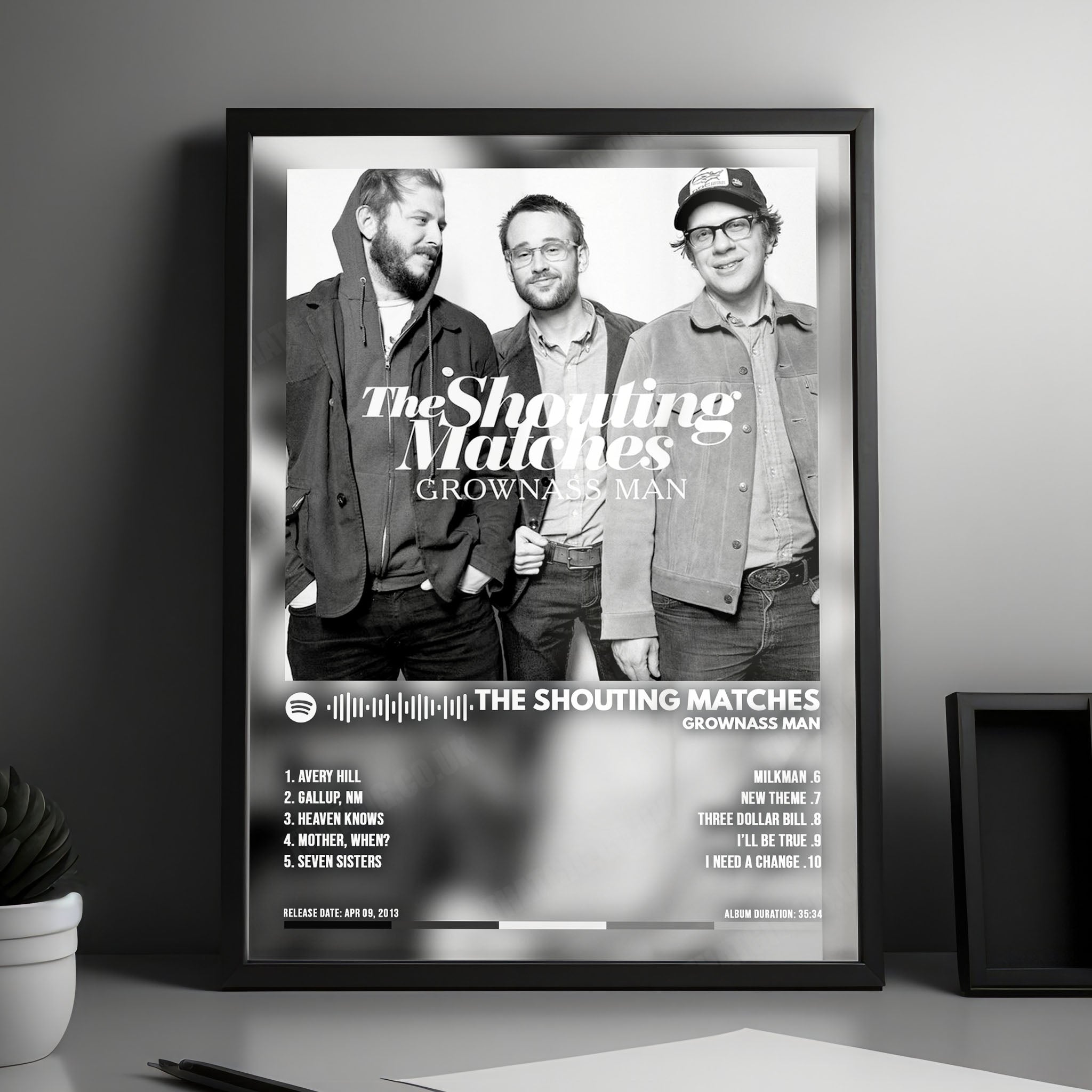The Shouting Matches "Grownass Man" Album Cover Poster - with Complete Tracklist