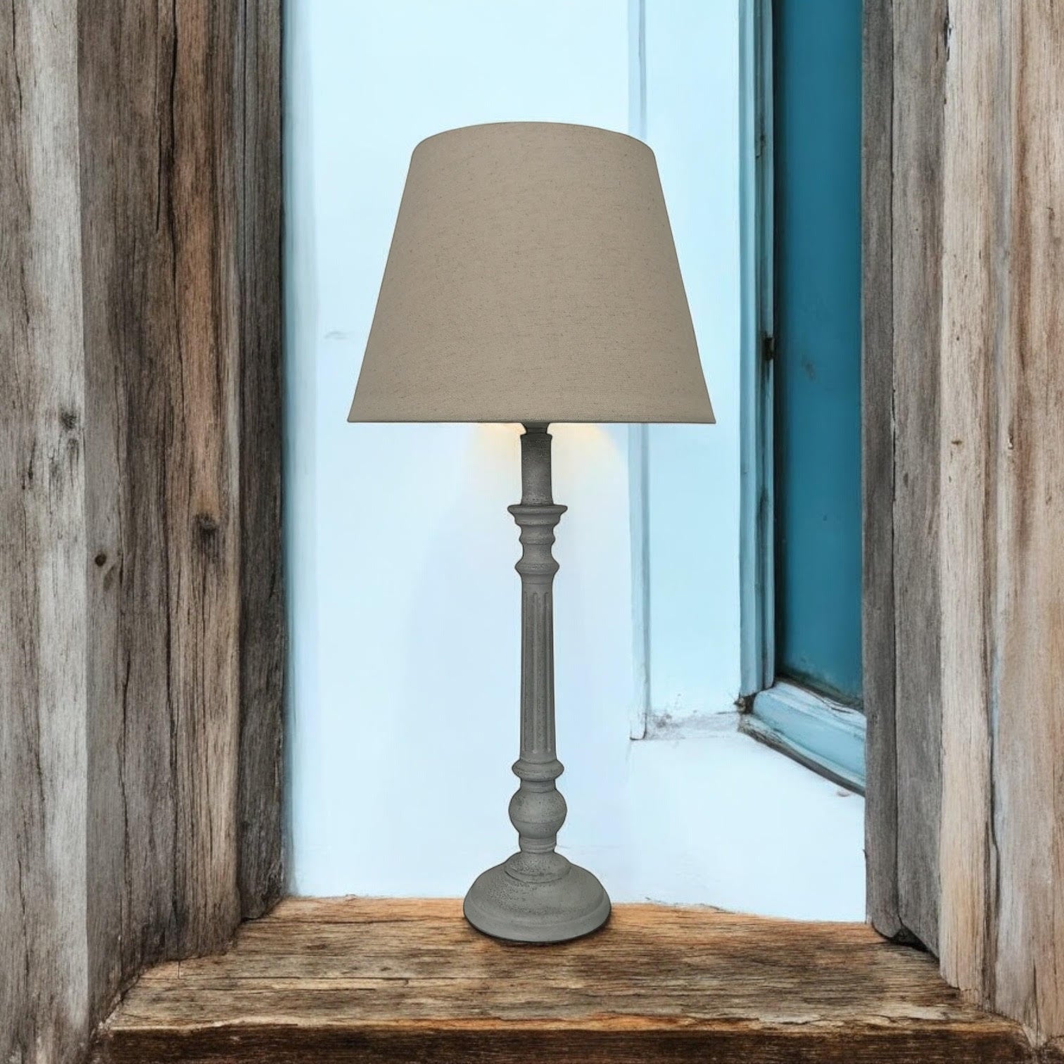 Lamp and Shade - L12 x W12 x H54 cm - Cream