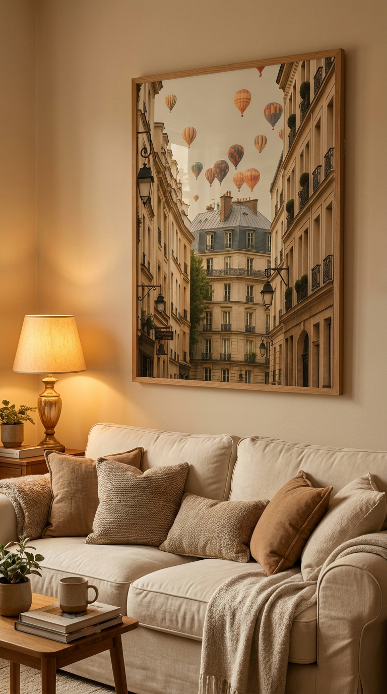 Hot Air Balloons Over Montmartre, Paris – Stunning Art Poster