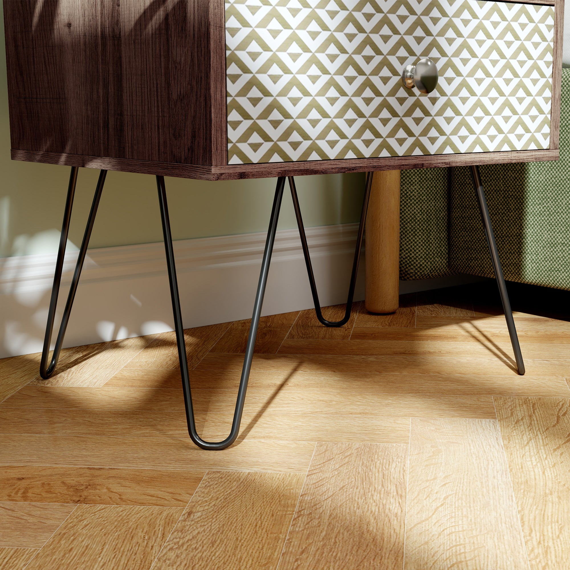 HOMCOM 2-Drawer Nightstand, Sofa Bedside Table for Living Room, Bedroom