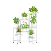 Corner Plant Stand Metal 7 Tier Tall Flower Pot Shelf Indoor Outdoor White
