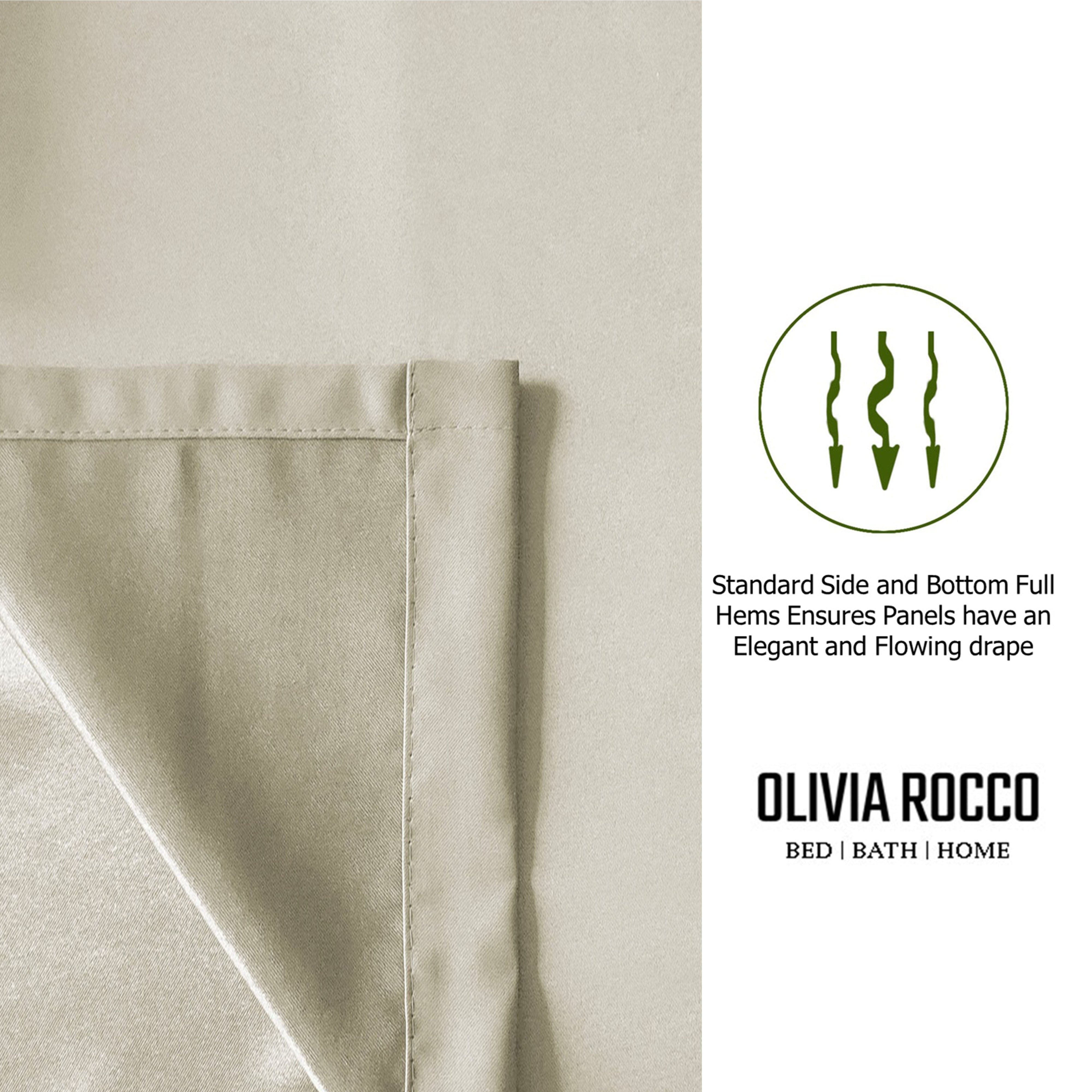 OLIVIA ROCCO Diamante Natural Blackout Eyelet Curtains With Tie Backs Thermal Ring Top Window Dressings For Living Room And Bedroom