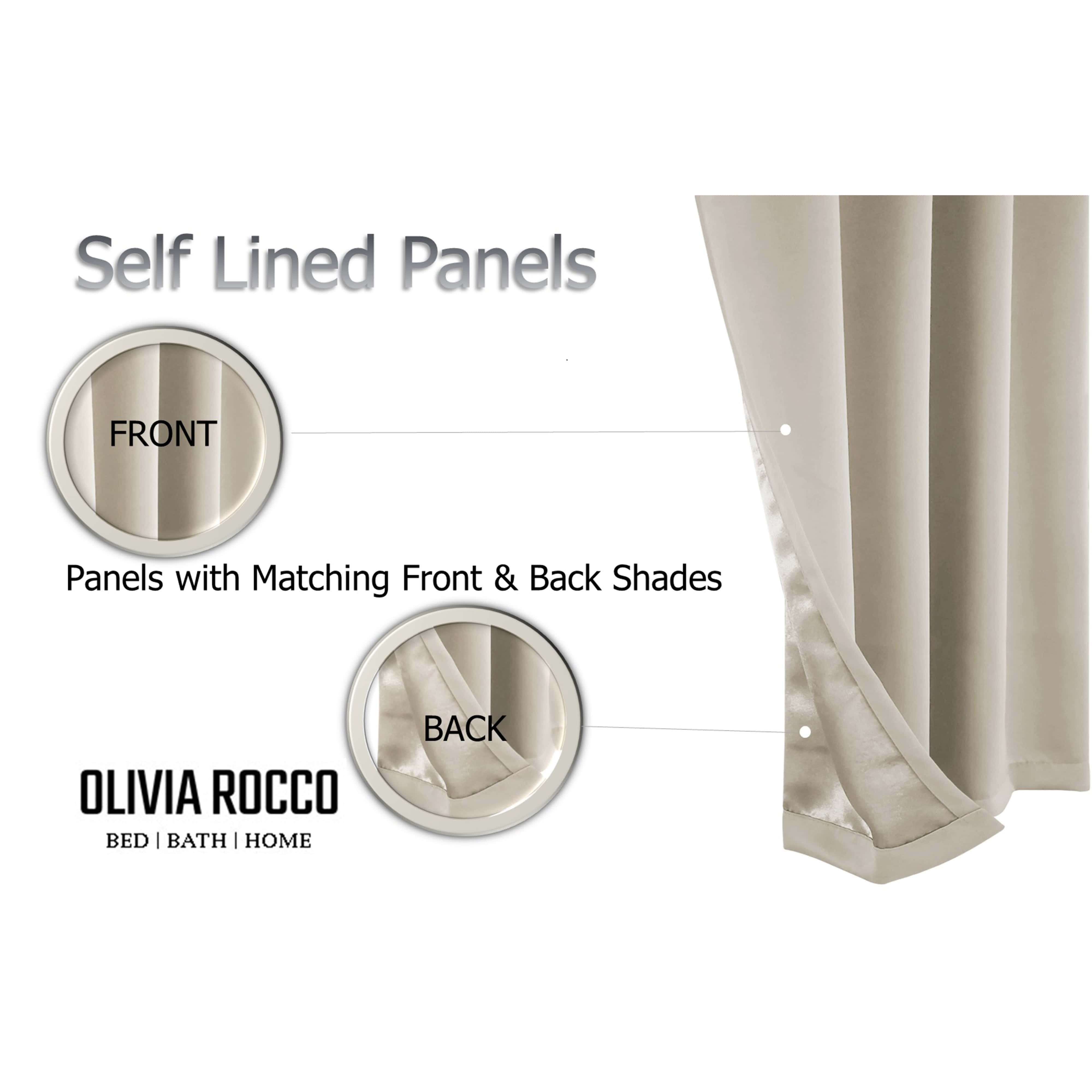 OLIVIA ROCCO Diamante Natural Blackout Eyelet Curtains With Tie Backs Thermal Ring Top Window Dressings For Living Room And Bedroom