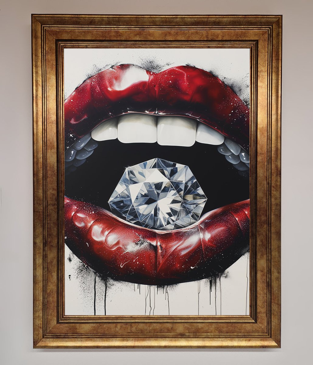 Diamond Lips Framed Poster - Zestio
