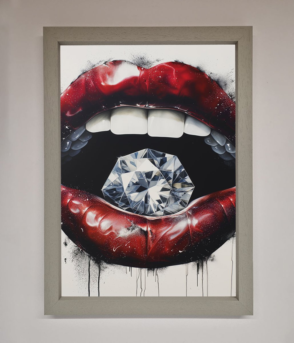 Diamond Lips Framed Poster - Zestio