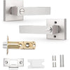 Interior Privacy Door Lever Brushed Nickel Square Handle Bathroom Bedroom Probrico