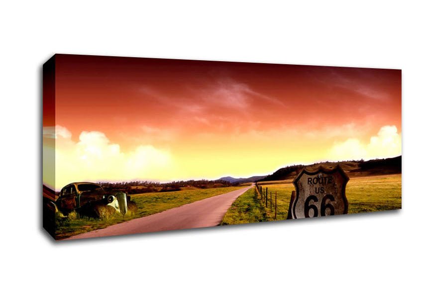 Drive Route 66 Canvas Wall Art - Zestio