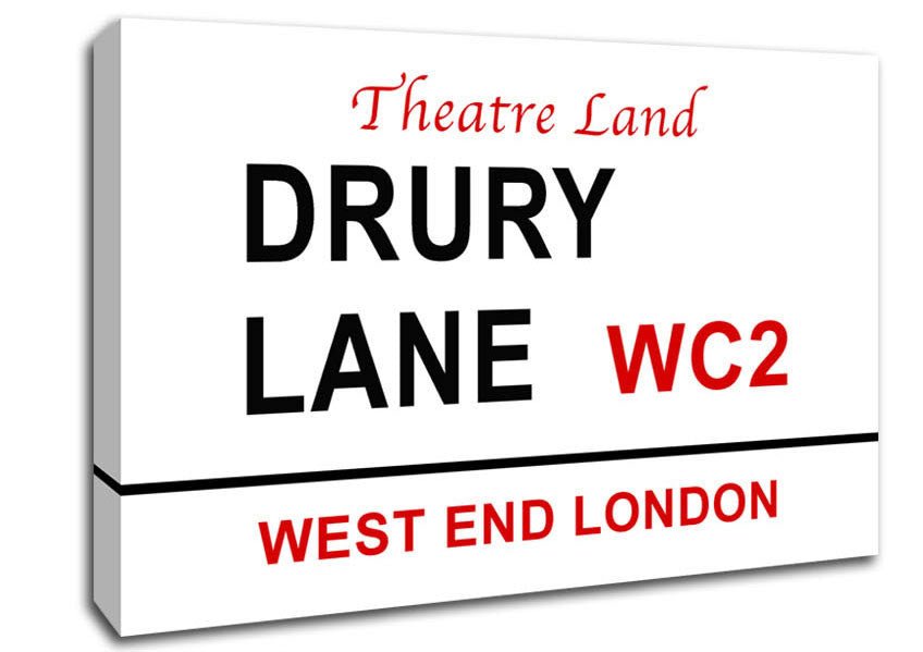Drury Lane Signs Canvas Wall Art - Zestio