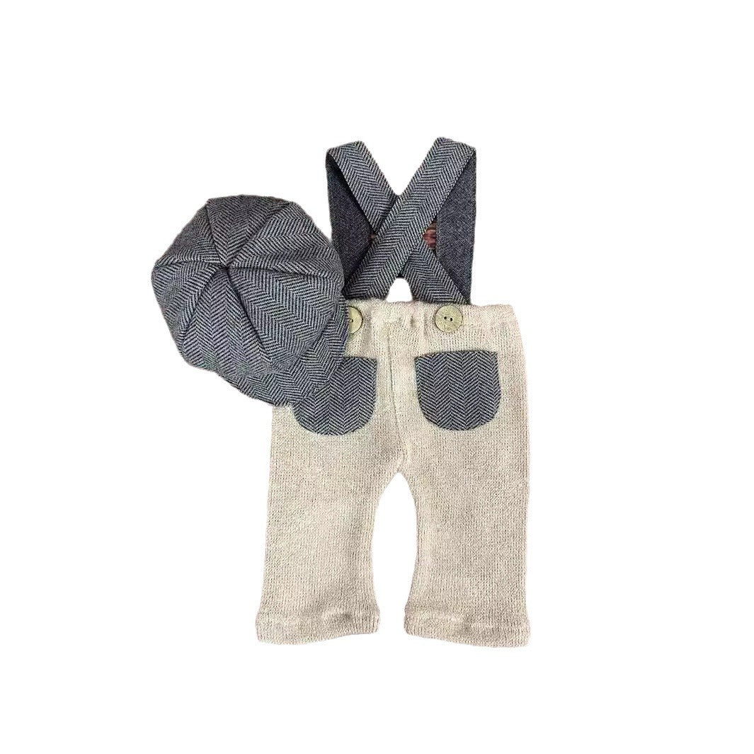 Newborn Photography Clothing Props Children's Hat Overalls Set