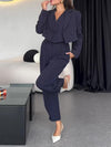 Striped Vest & Short Blazer & High-waisted Pants Three-piece Set