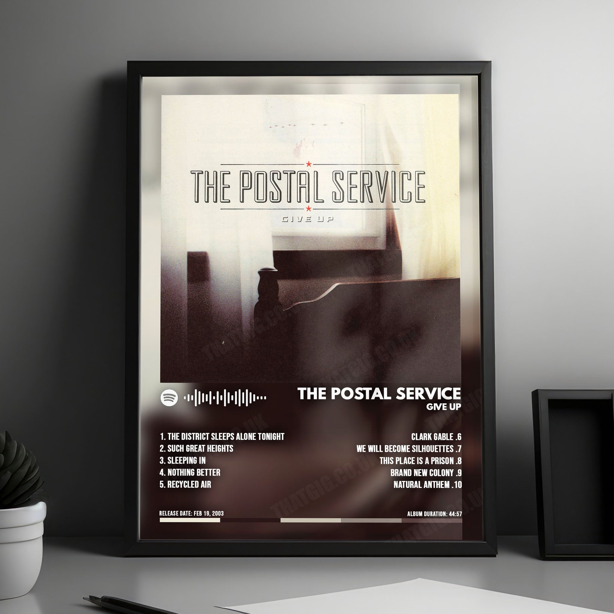 The Postal Service "Give Up  " Album Cover Poster - with Complete Tracklist