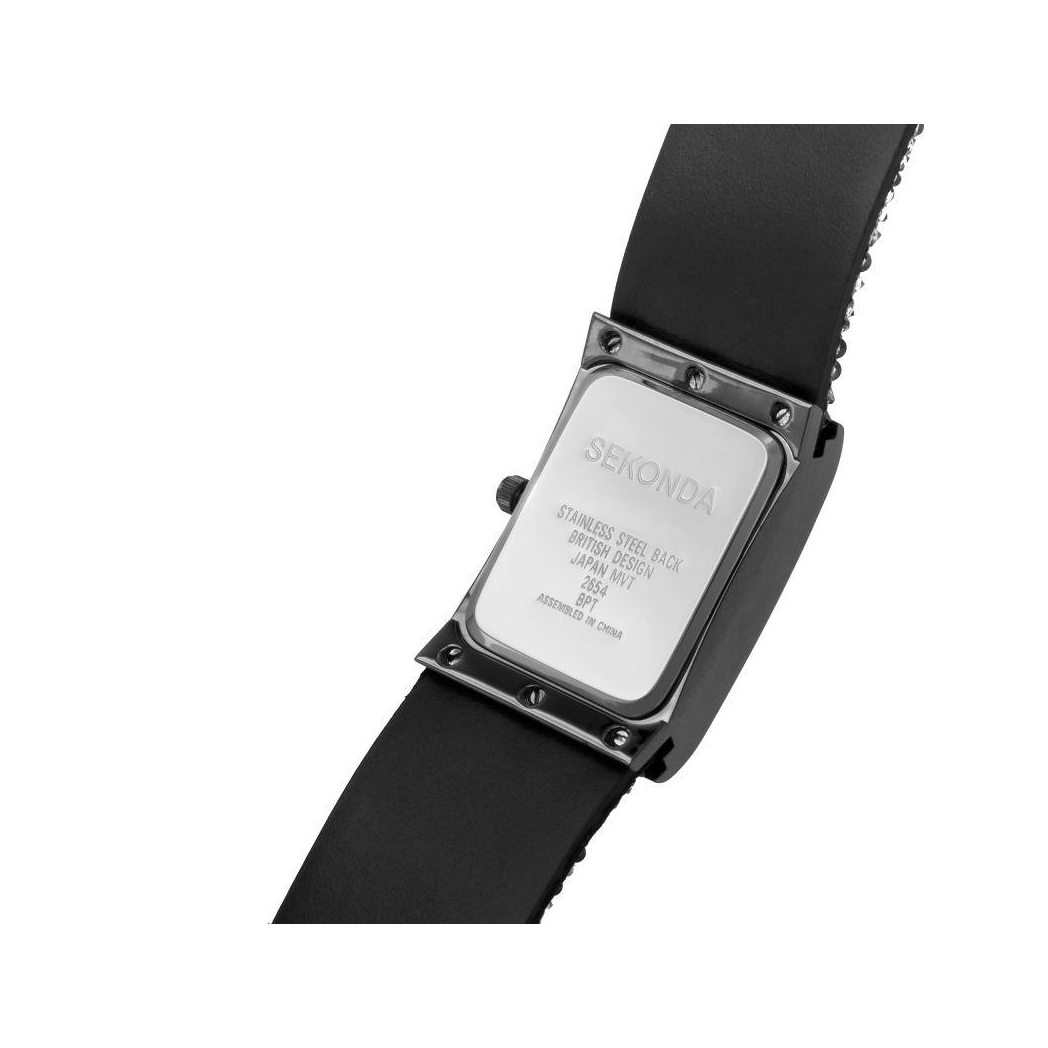 Seksy Rocks® Ladies Watch Grey Case & Leather Strap with Grey Dial 2654