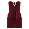 Sexy Sequined Tube Top Hollow-out Pleated Elegant Dress