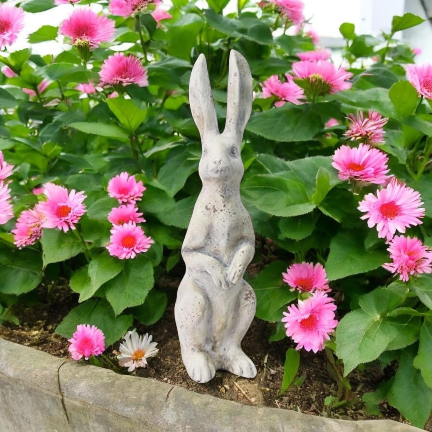 40CM CREAM RESIN RABBIT