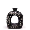 Oval Donut Dry Flowers Shaped Vase - Chocolate 18cm
