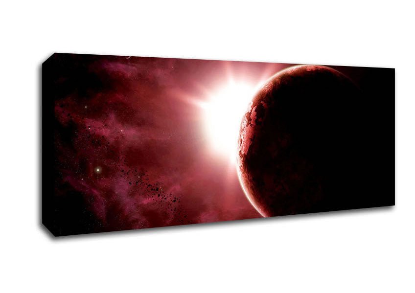 Eclipse Of The Red Planet Canvas Wall Art - Zestio