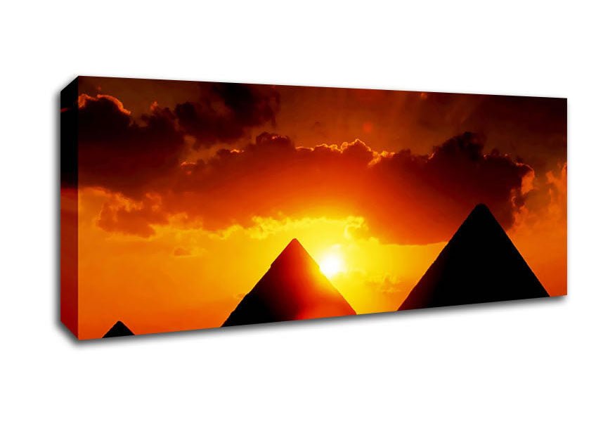 Egyptian Pyramid Sunset Canvas Wall Art - Zestio